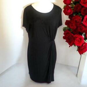 Maurices Black Short Sleeve Twist-Detail Mini Dress